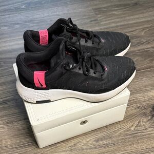 Nike Black Athletic Sneakers with Pink Accents